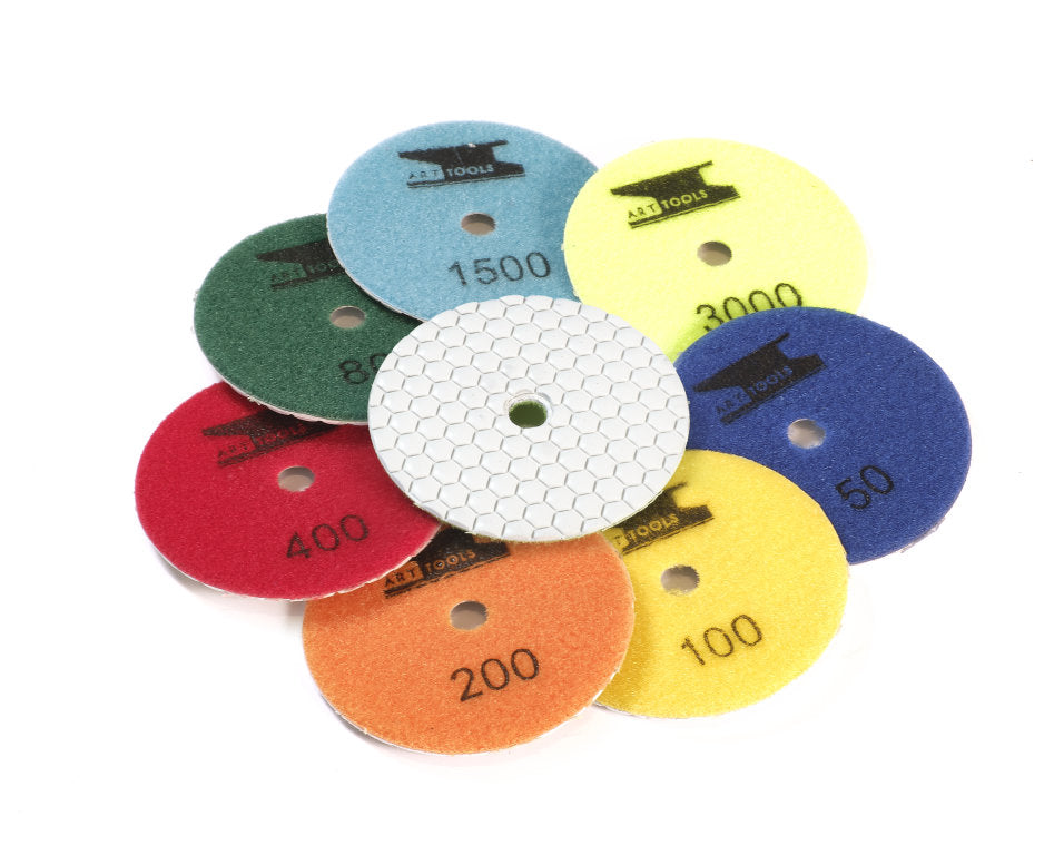 Diamant polijstpads set 7-delig korrel 50-3000 – Art Tools